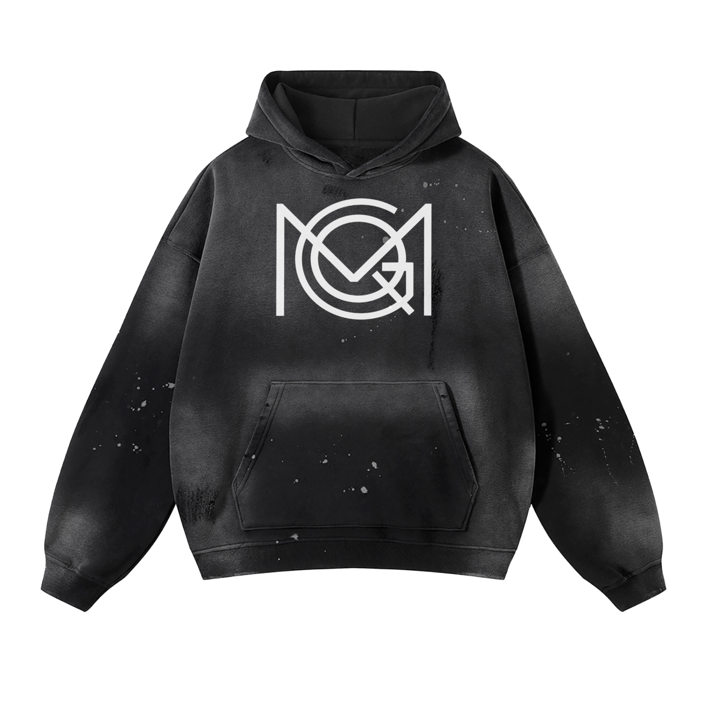 MGQ Vintage Wash Frayed Fleece Hoodie