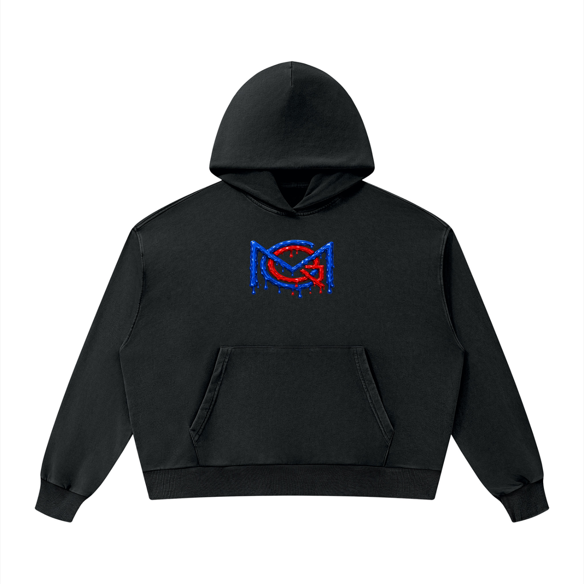 MGQ Unisex Mineral Wash Boxy Hoodie