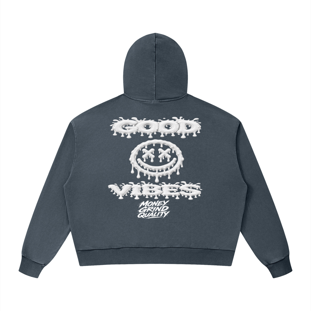 MGQ Unisex Mineral Wash Boxy Hoodie