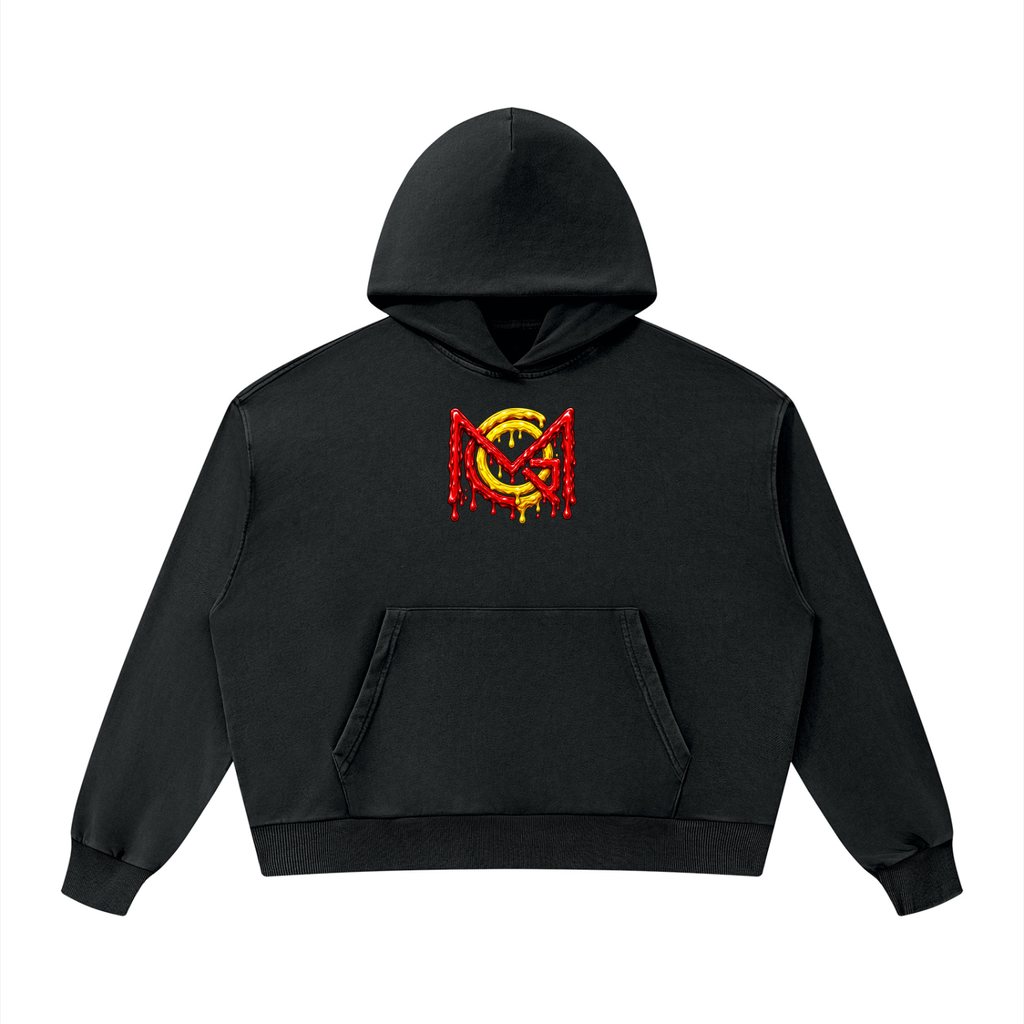 MGQ Unisex Mineral Wash Boxy Hoodie