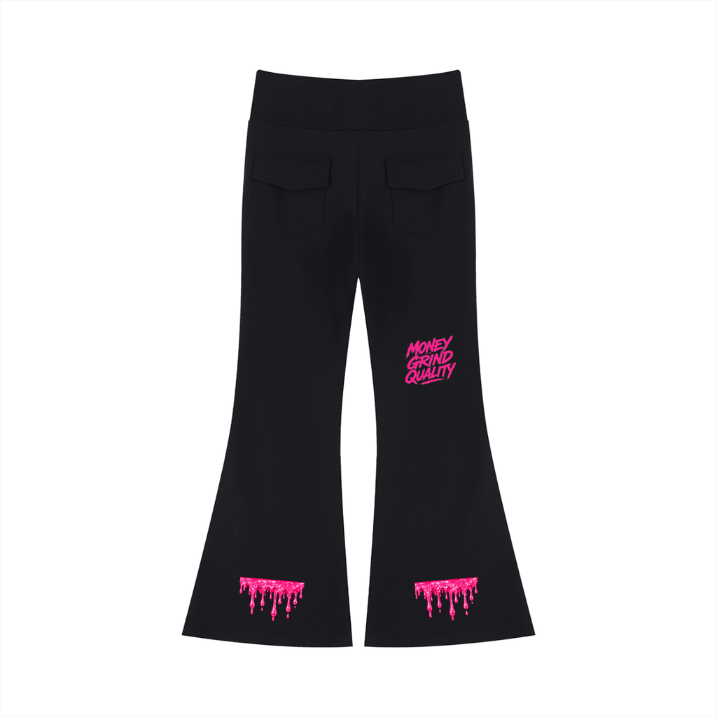MGQ Women's Drawstring Flared Leg Pants