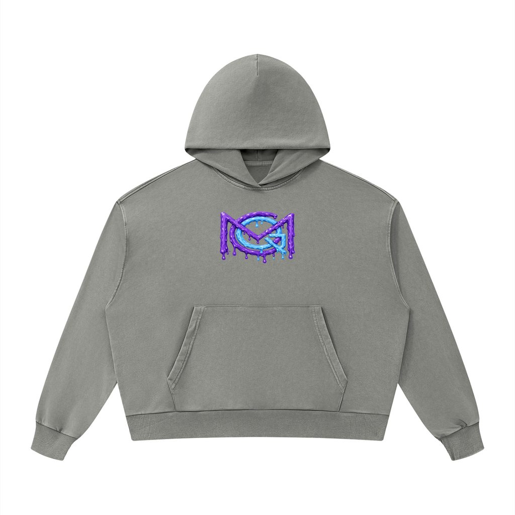 MGQ Unisex Mineral Wash Boxy Hoodie