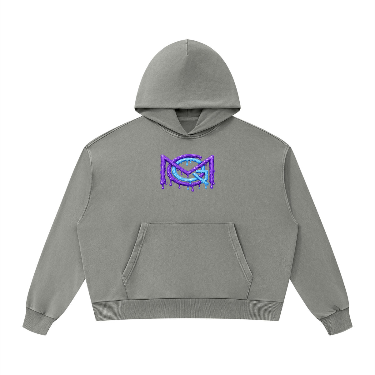 MGQ Unisex Mineral Wash Boxy Hoodie
