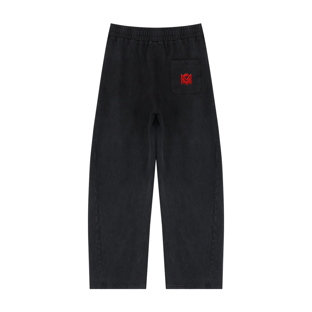 MGQ Unisex Mineral Wash Barrel Sweatpants