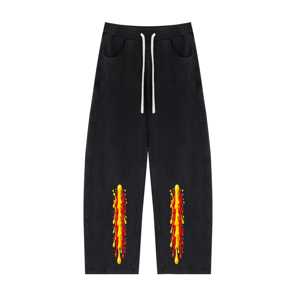 MGQ Unisex Mineral Wash Barrel Sweatpants