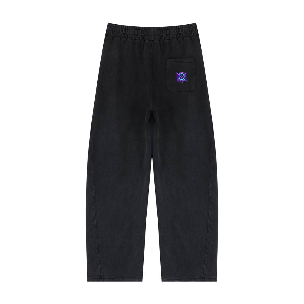 MGQ Unisex Mineral Wash Barrel Sweatpants