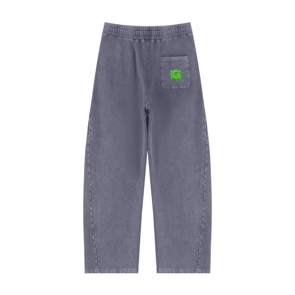 MGQ Unisex Mineral Wash Barrel Sweatpants