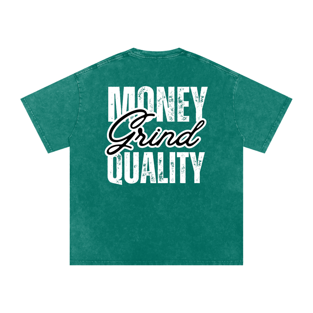 MGQ Acid Wash Oversize T-Shirt (Money Green)