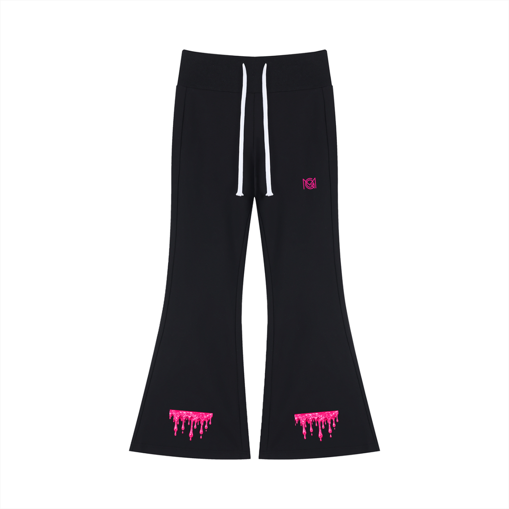 MGQ Women's Drawstring Flared Leg Pants