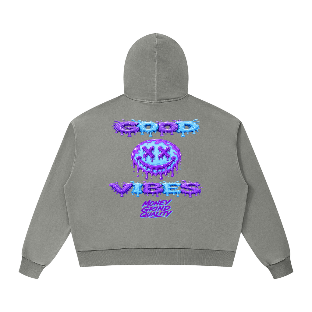 MGQ Unisex Mineral Wash Boxy Hoodie