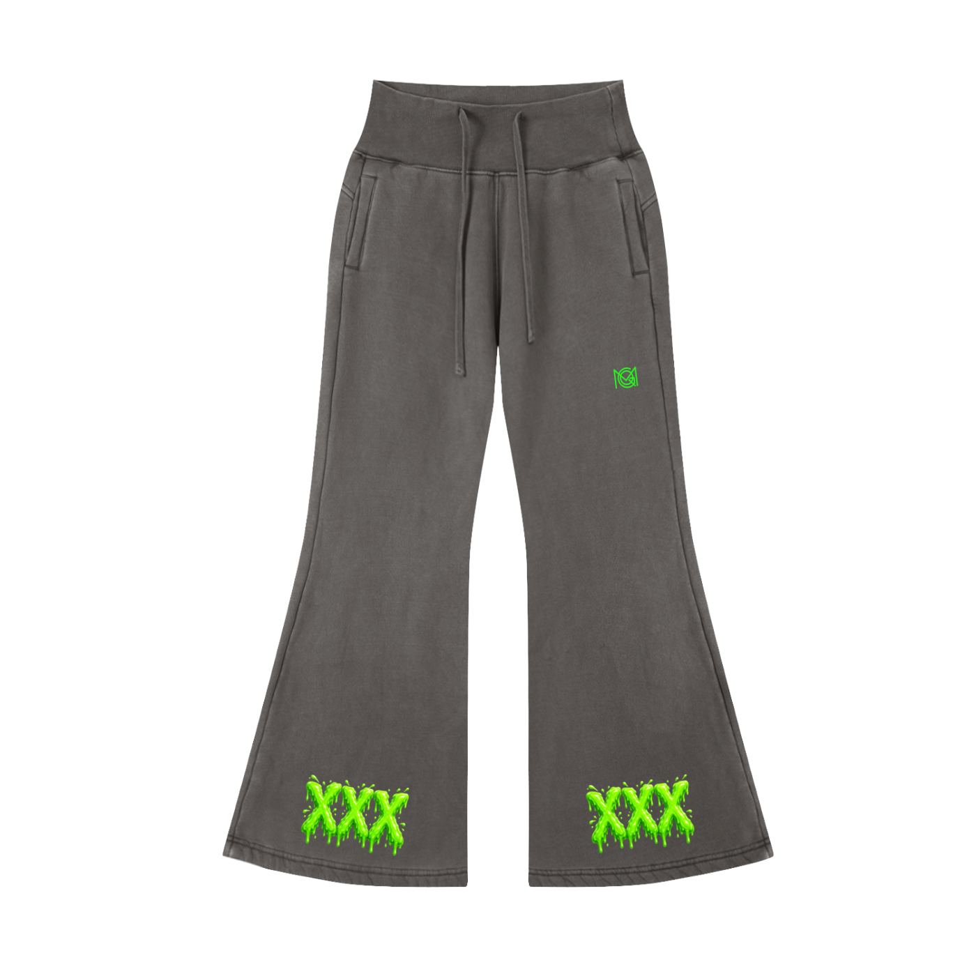 MGQ Women Vintage Washed Flared Fleece Pants