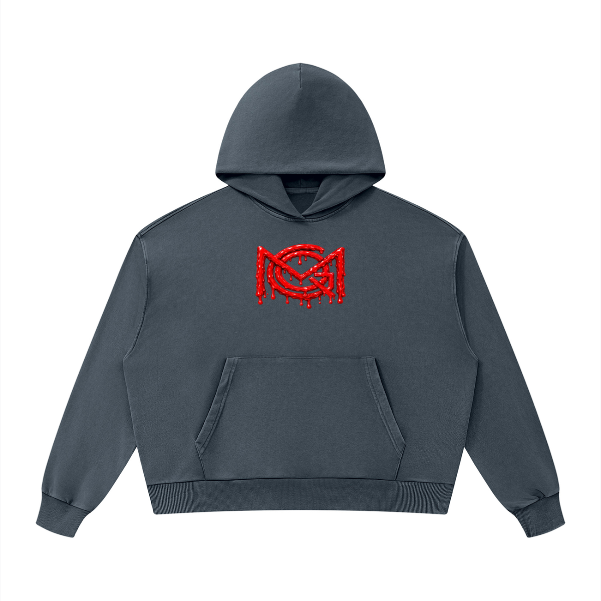 MGQ Unisex Mineral Wash Boxy Hoodie