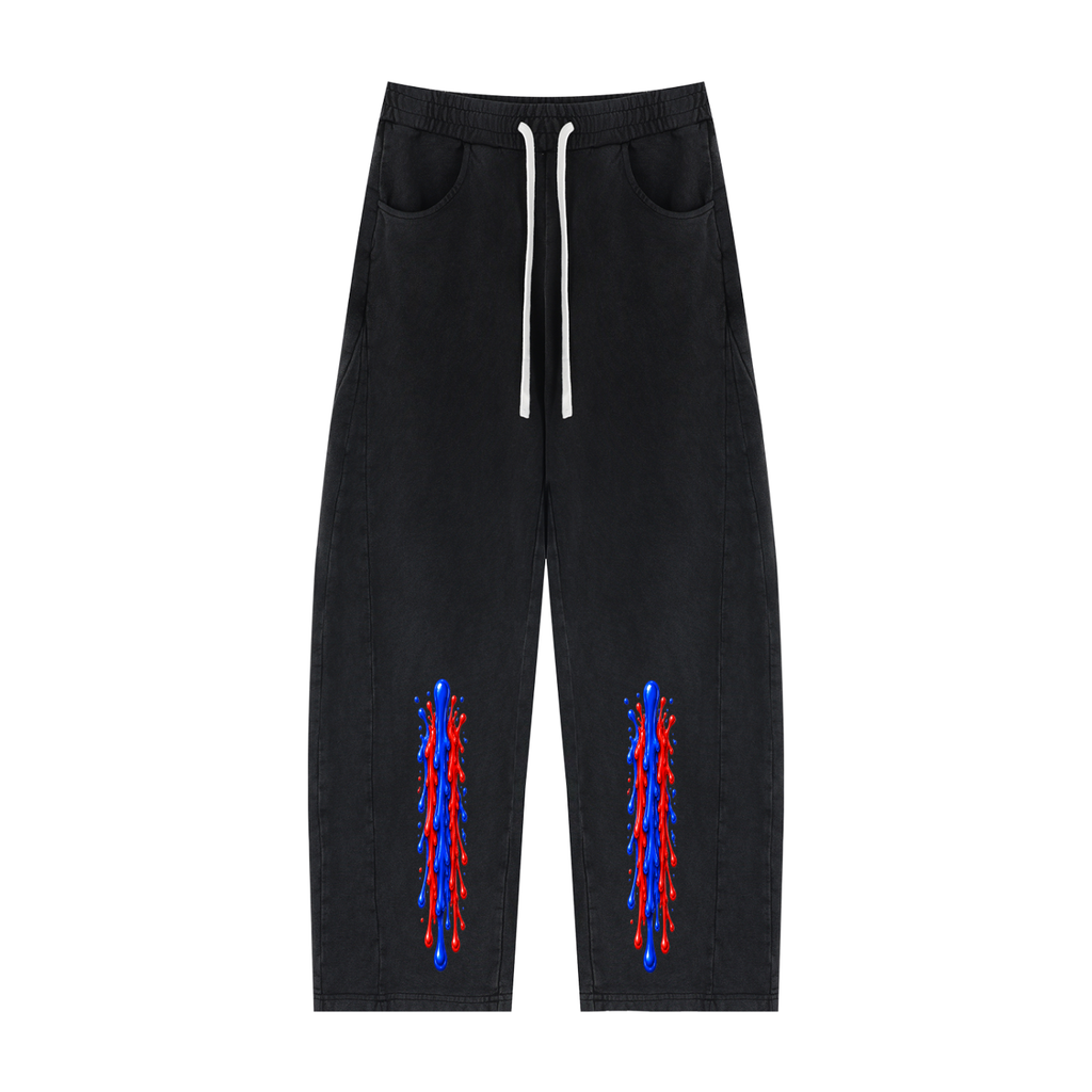 MGQ Unisex Mineral Wash Barrel Sweatpants