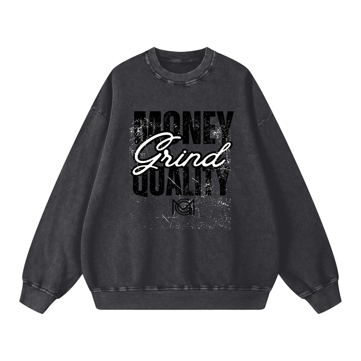 MGQ Acid Wash Oversize Sweatshirt - 360 GSM – MINDSET GRIND