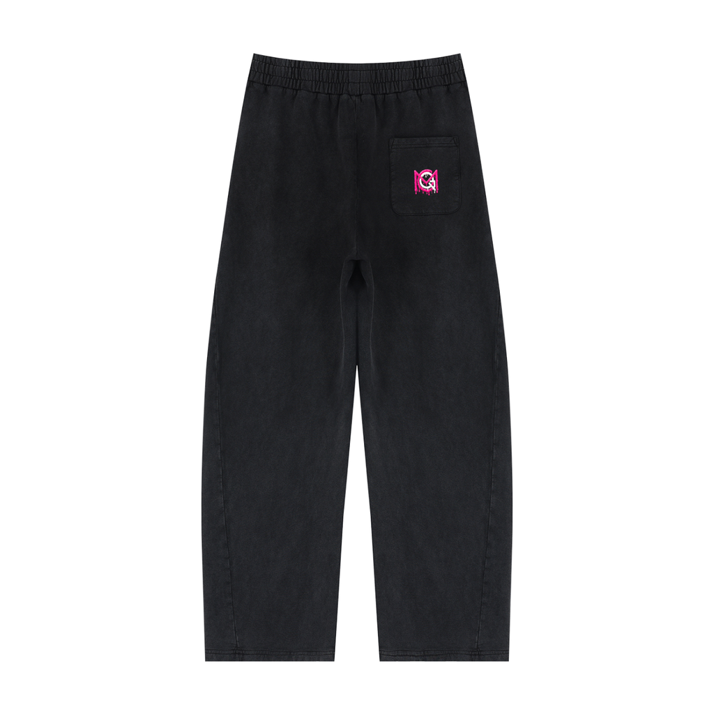 MGQ Unisex Mineral Wash Barrel Sweatpants