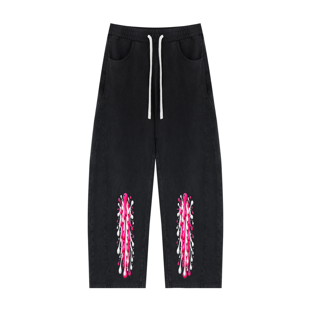 MGQ Unisex Mineral Wash Barrel Sweatpants