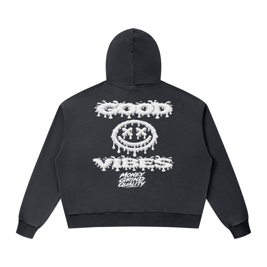 MGQ Unisex Mineral Wash Boxy Hoodie