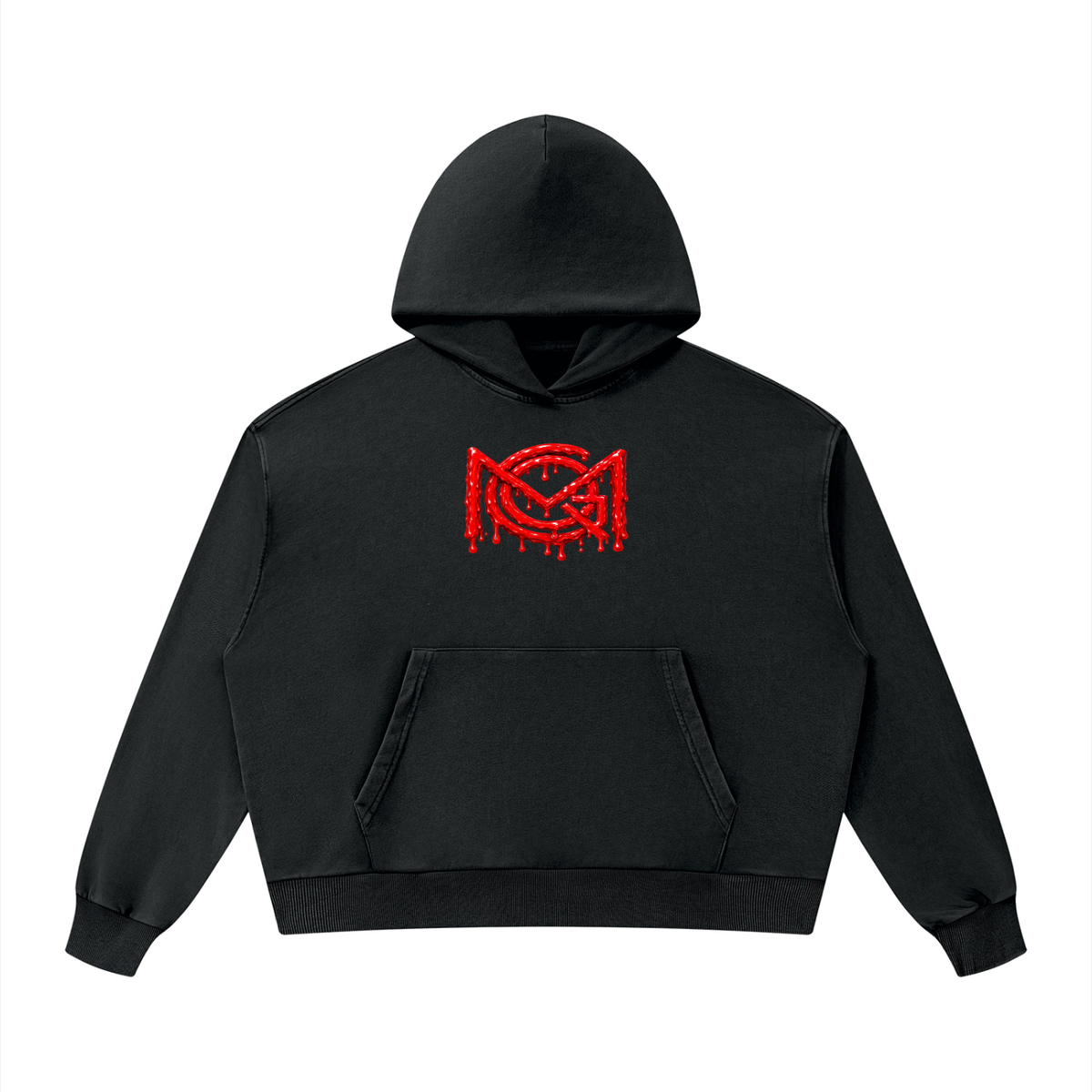 MGQ Unisex Mineral Wash Boxy Hoodie