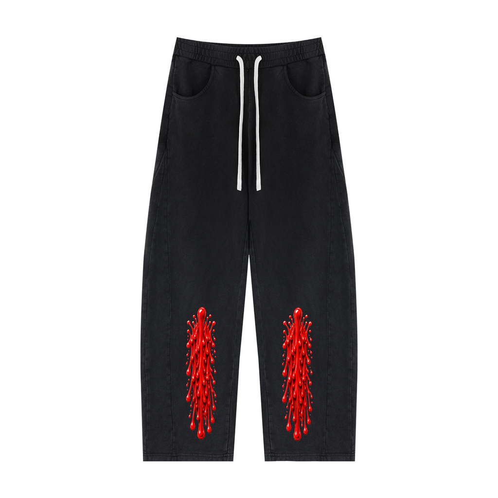 MGQ Unisex Mineral Wash Barrel Sweatpants