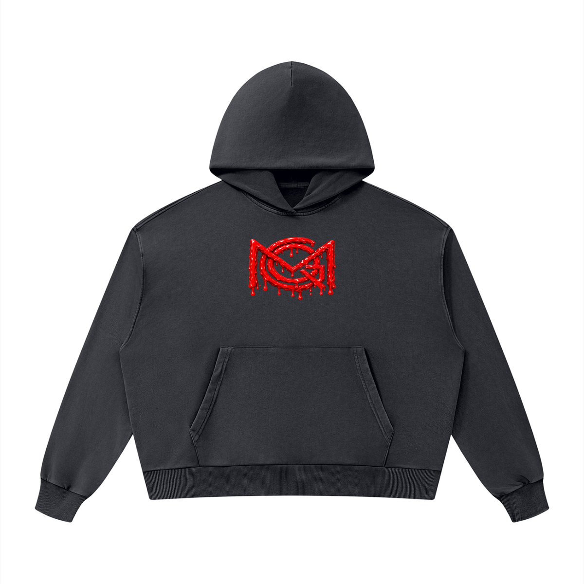 MGQ Unisex Mineral Wash Boxy Hoodie