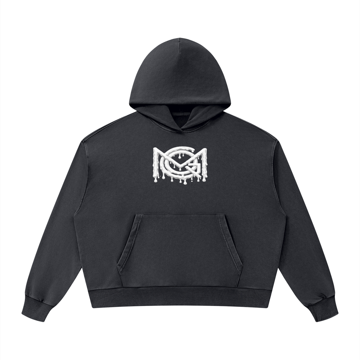 MGQ Unisex Mineral Wash Boxy Hoodie