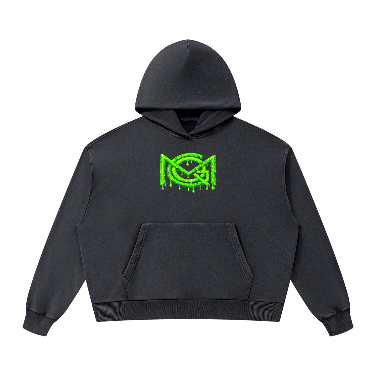 MGQ Unisex Mineral Wash Boxy Hoodie