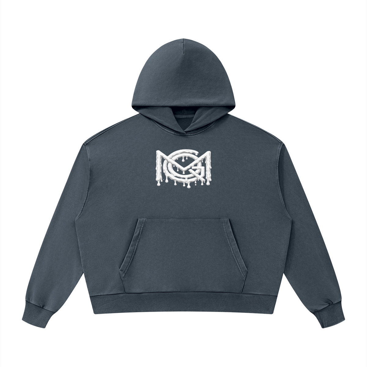 MGQ Unisex Mineral Wash Boxy Hoodie