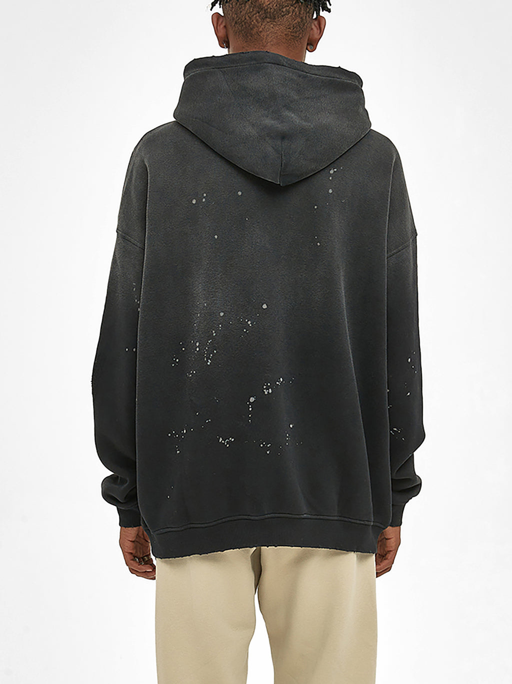 MGQ Vintage Wash Frayed Fleece Hoodie